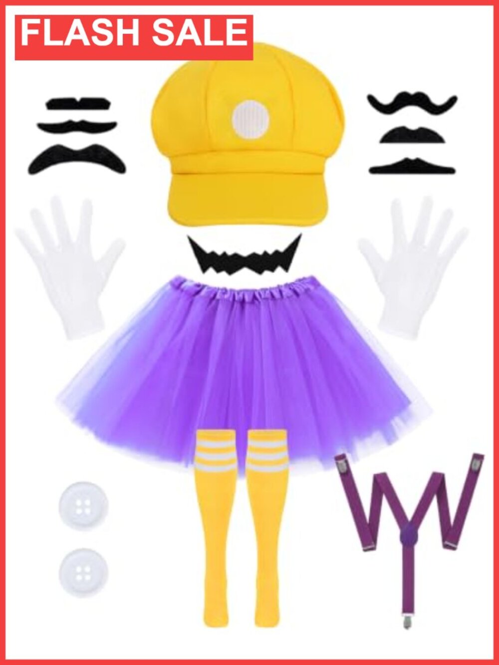 Women's Retro Plumber Villain Costume Set with Hat Tutu Suspenders Gloves